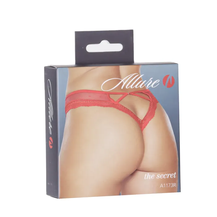 Allure The Secret Thong Red One Size Fits Most Allure Teddies And Bodies
