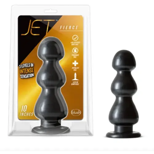 Anal Blush Blush Jet Fierce 10 in Anal Plug Carbon Metallic Black