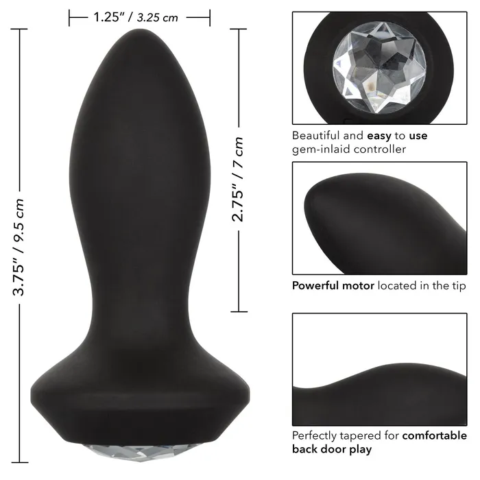 Anal CalExotics Power Gem Vibrating Crystal Probe Black CalExotics