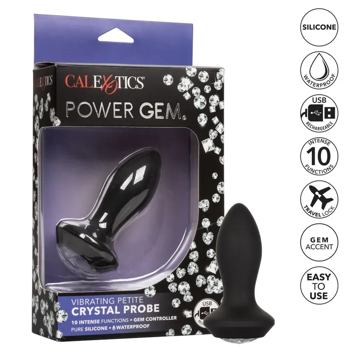 Anal CalExotics Power Gem Vibrating Crystal Probe Black CalExotics
