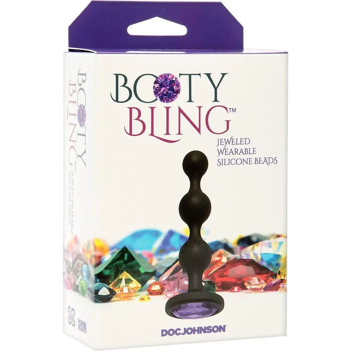 Anal Doc Johnson Doc Johnson Booty Bling Jeweled Silicone Beads Purple