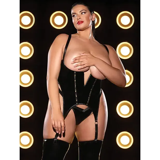 Anal FETISH Open Cup Vinyl VWire Merrywidow wGString Black 1X2X Oh La La Cheri