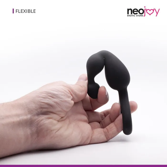 Anal Neojoy Beaded Anal Dildo Silicone With Double Loops Black 175cm 69 inch Neojoy