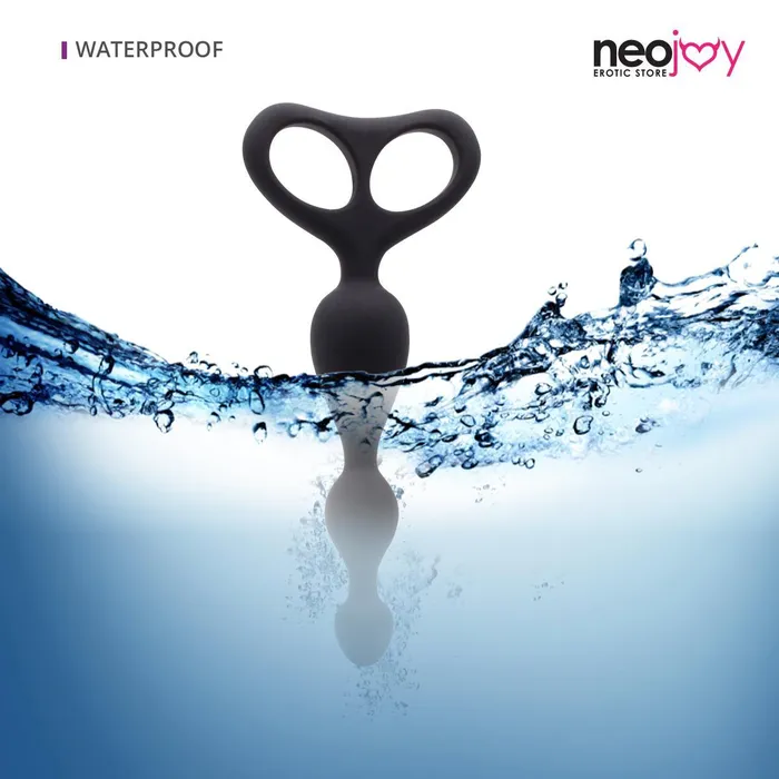 Anal Neojoy Beaded Anal Dildo Silicone With Double Loops Black 175cm 69 inch Neojoy