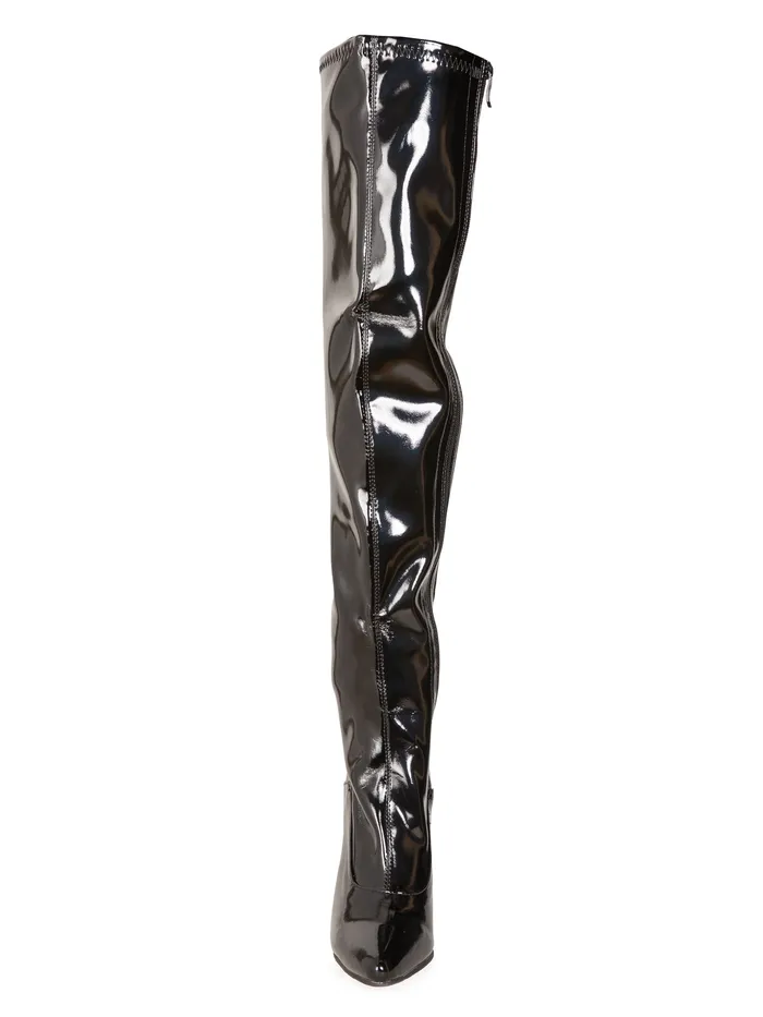 Anal Shiny Black Thigh High Boots HonourSkintwocom