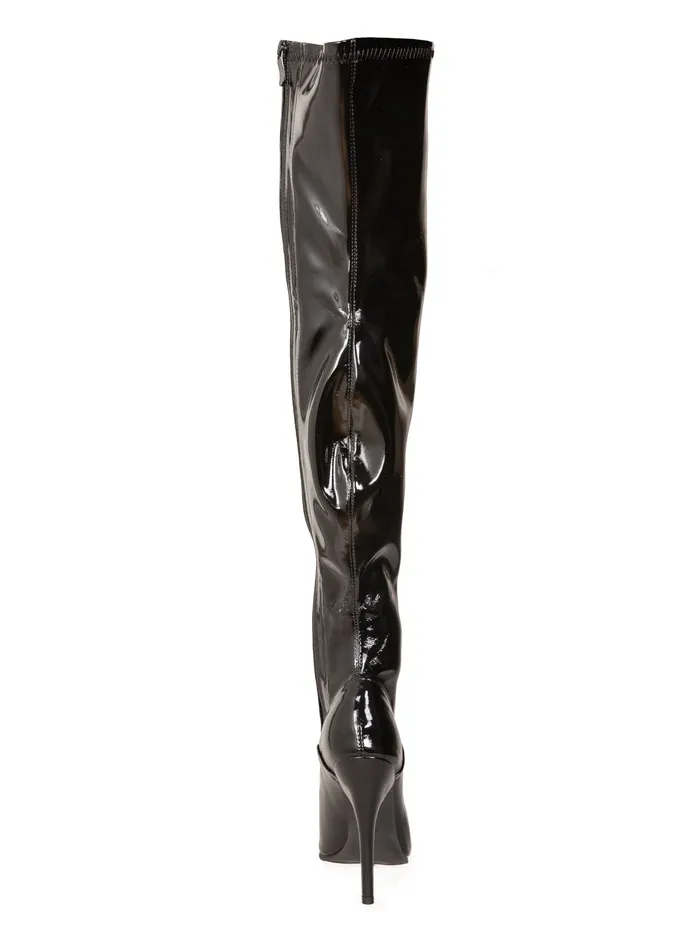 Anal Shiny Black Thigh High Boots HonourSkintwocom