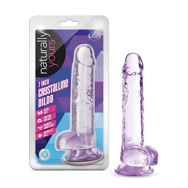 Blush Dildos Blush Naturally Yours Crystalline 7 in Dildo with Balls Suction Cup Diamond Blush Dildos Blush Naturally Yours Crystalline 7 in Dildo with Balls Suction Cup Diamond