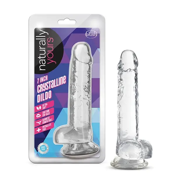 Blush Dildos Blush Naturally Yours Crystalline 7 in Dildo with Balls Suction Cup Diamond Blush Dildos Blush Naturally Yours Crystalline 7 in Dildo with Balls Suction Cup Diamond