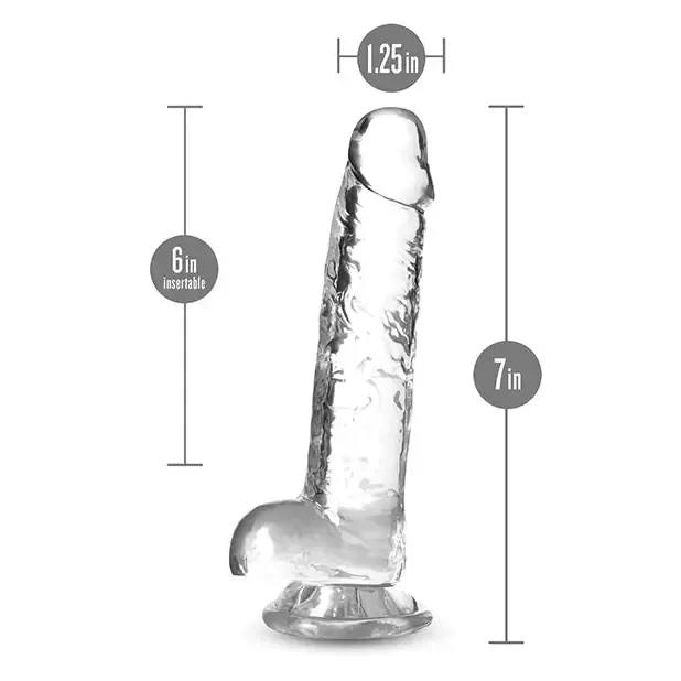 Blush Dildos Blush Naturally Yours Crystalline 7 in Dildo with Balls Suction Cup Diamond Blush Dildos Blush Naturally Yours Crystalline 7 in Dildo with Balls Suction Cup Diamond
