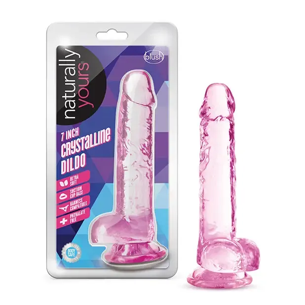 Blush Dildos Blush Naturally Yours Crystalline 7 in Dildo with Balls Suction Cup Diamond Blush Dildos Blush Naturally Yours Crystalline 7 in Dildo with Balls Suction Cup Diamond