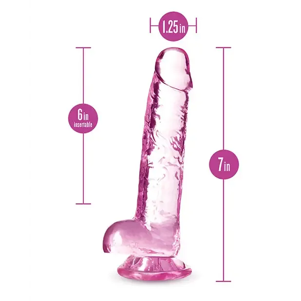 Blush Dildos Blush Naturally Yours Crystalline 7 in Dildo with Balls Suction Cup Diamond Blush Dildos Blush Naturally Yours Crystalline 7 in Dildo with Balls Suction Cup Diamond