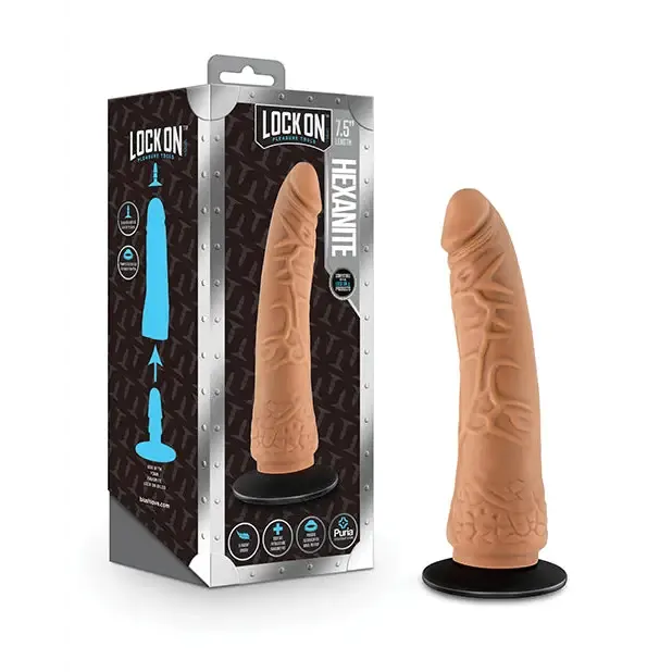 Blush Lock On Hexanite Realistic 75 in Silicone Dildo with Suction Cup Adapter Tan Blush Female Sex Toys Blush Lock On Hexanite Realistic 75 in Silicone Dildo with Suction Cup Adapter Tan Blush Female Sex Toys