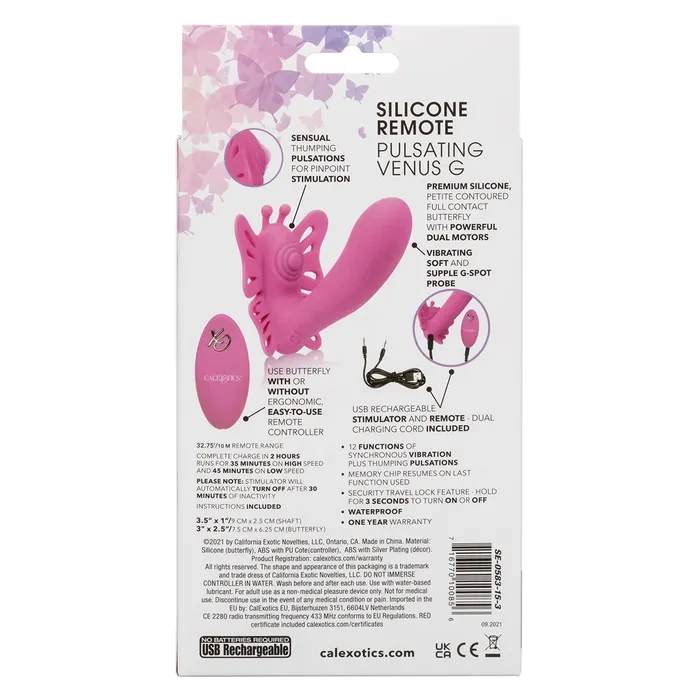 CalExotics Anal Calexotics Venus Butterfly Silicone Remote Pulsating G