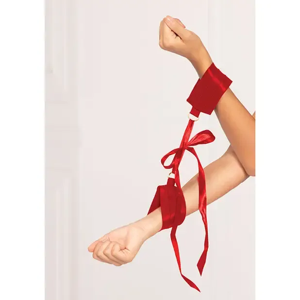 Couples Seven til Midnight Satin Elastic Cuffs Dring Satin Ribbon Tie Os