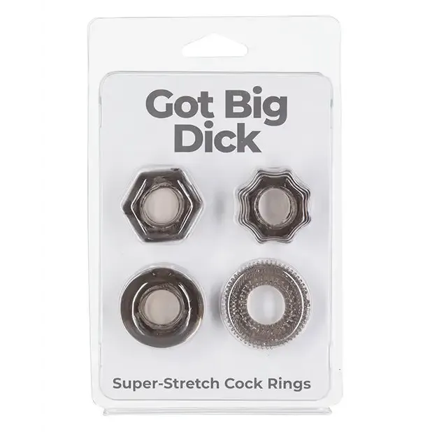 Dildos BMS Enterprises Got Big Dick 4 Pack Cock Rings Black