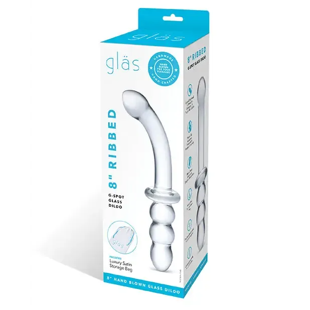 Dildos Glas 8 in Ribbed GSpot Glass Dildo glas