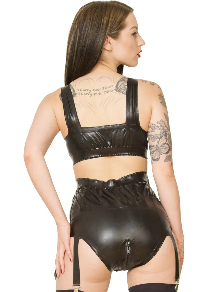 Dildos HonourSkintwocom Rubber Garter Pants WZip Black