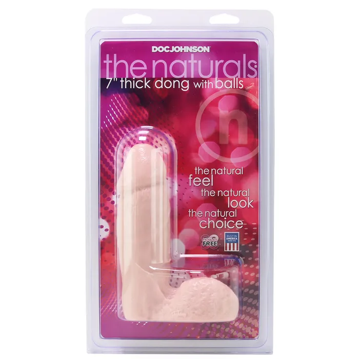 Doc Johnson Dildos The Naturals Thick 7 Inch Cock with Balls