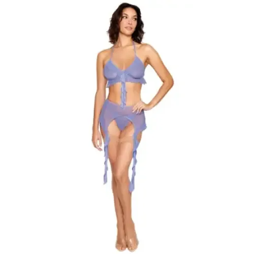 Dream Girl Lingerie Anal Ruffle Bralette Garter Belt Set Lavender Haze Os Dream Girl Lingerie Anal Ruffle Bralette Garter Belt Set Lavender Haze Os