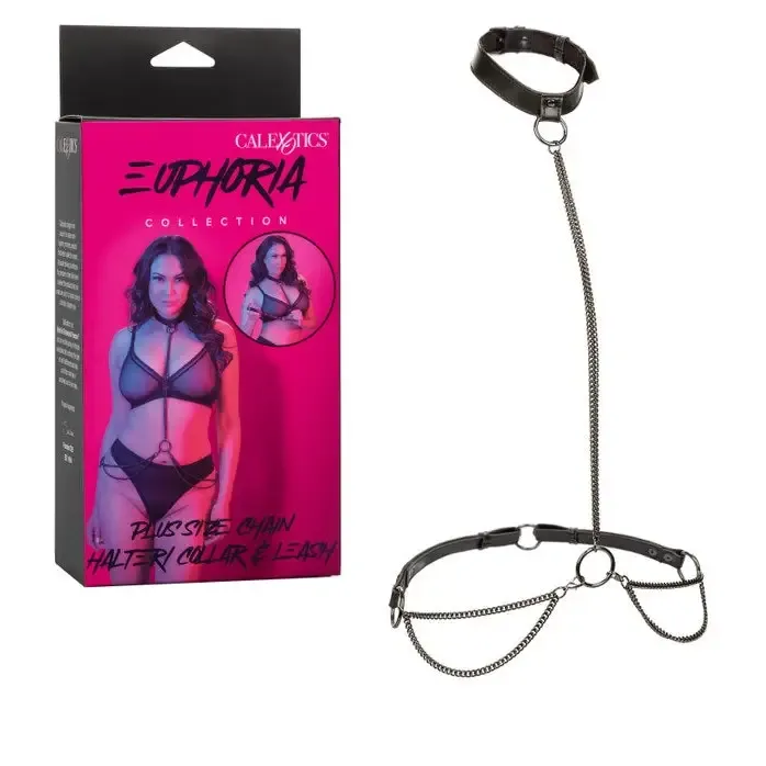 Euphoria Chain Halter Collar Leash Plus Size California Exotic Novelties Plus Size