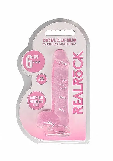Female Sex Toys HonourSkintwocom Realistic 6 Dildo With Balls Pink