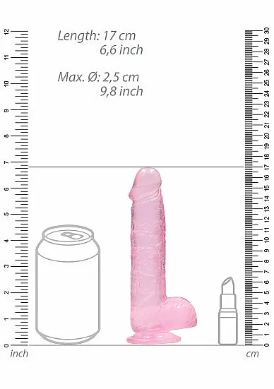 Female Sex Toys HonourSkintwocom Realistic 6 Dildo With Balls Pink