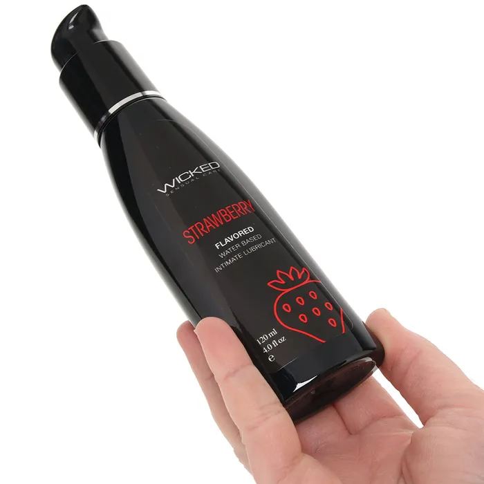Female Sex Toys Wicked Sensual Care Aqua Flavored Lube 4oz120ml in Strawberry