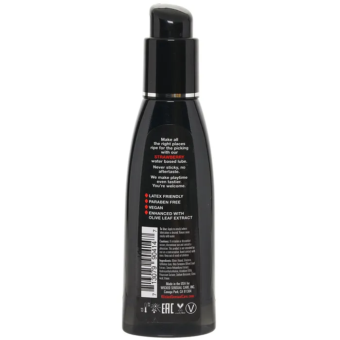 Female Sex Toys Wicked Sensual Care Aqua Flavored Lube 4oz120ml in Strawberry