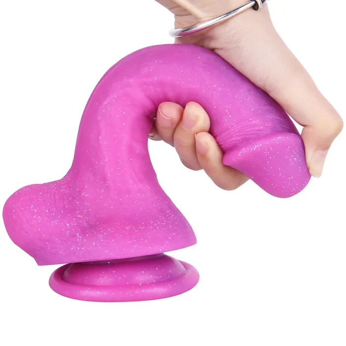 G20 Realistic Flash Purple Liquid Silicone Suction Cup Dildo with Balls 83 Inch Modi Dildos
