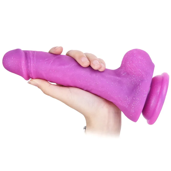 G20 Realistic Flash Purple Liquid Silicone Suction Cup Dildo with Balls 83 Inch Modi Dildos