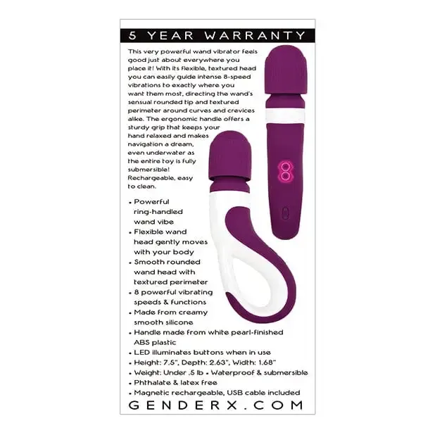 Gender X Handle It Wand Purplewhite Gender X Vibrators Gender X Handle It Wand Purplewhite Gender X Vibrators