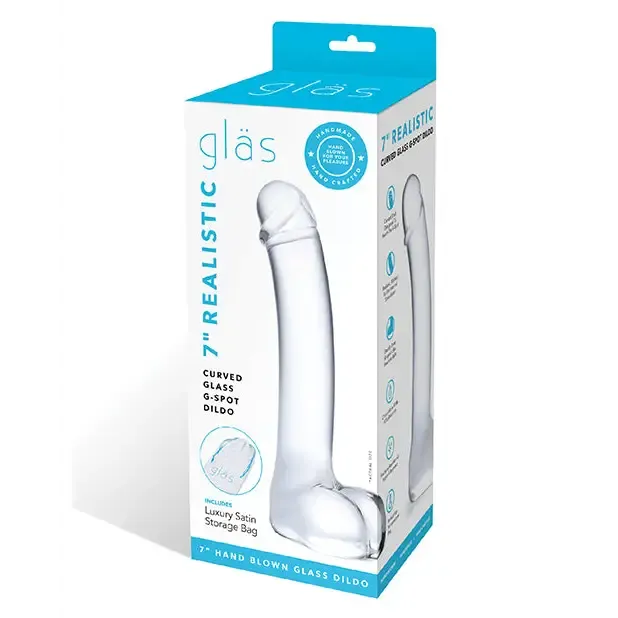 glas Dildos Glas 7 in Realistic Curved Glass GSpot Dildo