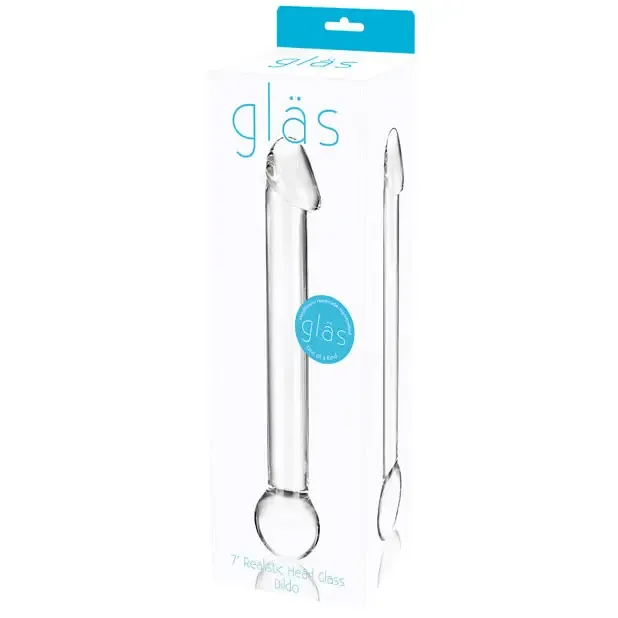 glas Dildos Glas 7 in Realistic Head Glass Dildo