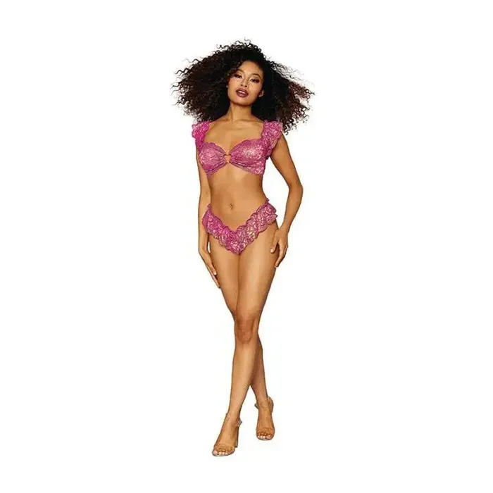 Gold Foil Lace Bralette Panty Set Dreamgirl International Female Sex Toys