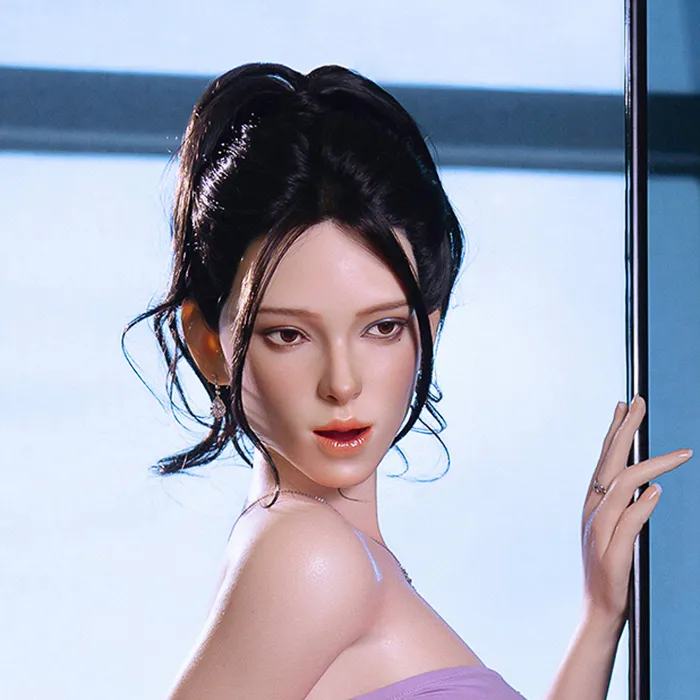 HEADSYM37NATURALSILICONEBROWNM16IMPALNTED HAIRMOVABLE JAW SY Doll Male Sex Toys
