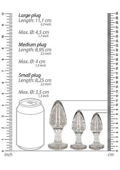 HonourSkintwocom Anal Acrylic Silverchip Butt Plug Set Silver
