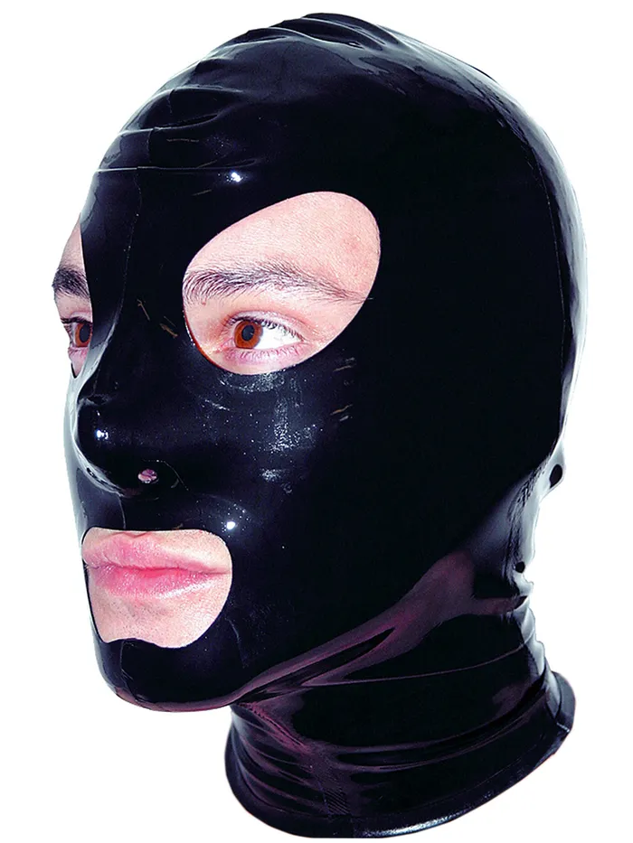 HonourSkintwocom Dildos Black Rubber Hood with Eyes Nose and Mouth Holes HonourSkintwocom Dildos Black Rubber Hood with Eyes Nose and Mouth Holes