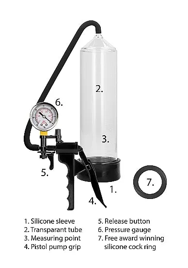 HonourSkintwocom Elite Beginner Pump With PSI Gauge Transparent Male Sex Toys HonourSkintwocom Elite Beginner Pump With PSI Gauge Transparent Male Sex Toys