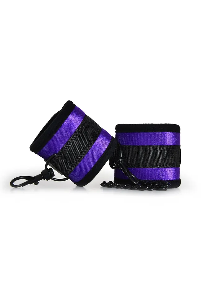 HonourSkintwocom Vibrators Purple Velvet Ankle Cuffs With Detachable Chain