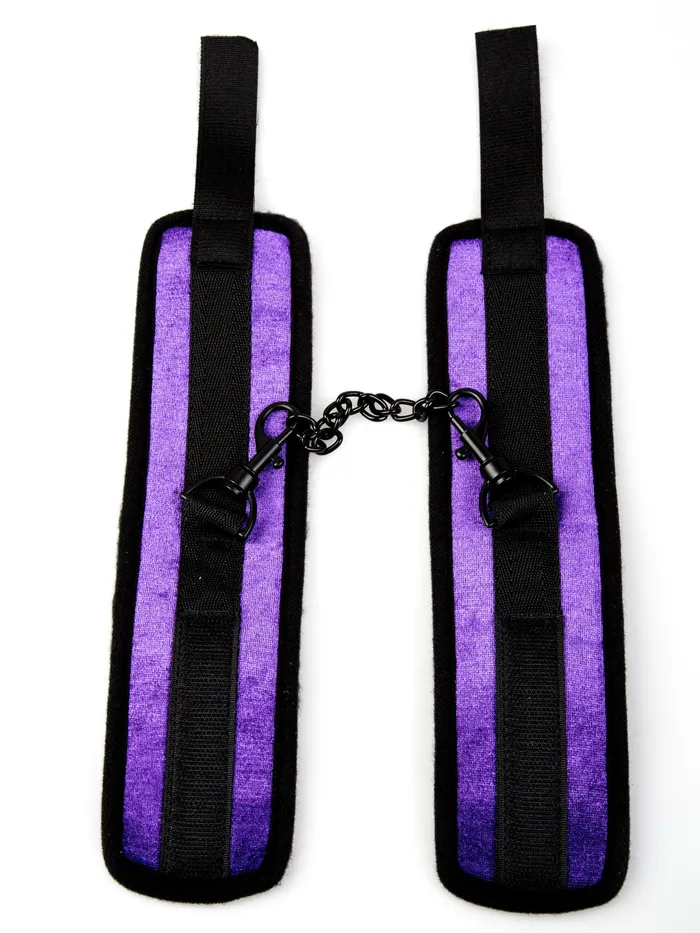 HonourSkintwocom Vibrators Purple Velvet Ankle Cuffs With Detachable Chain
