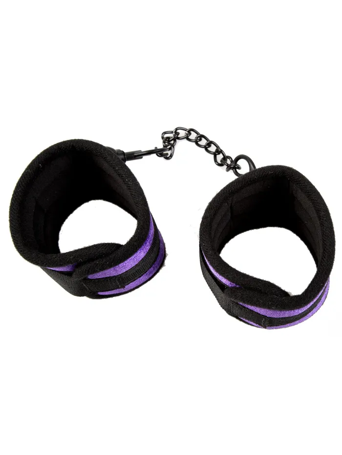 HonourSkintwocom Vibrators Purple Velvet Ankle Cuffs With Detachable Chain