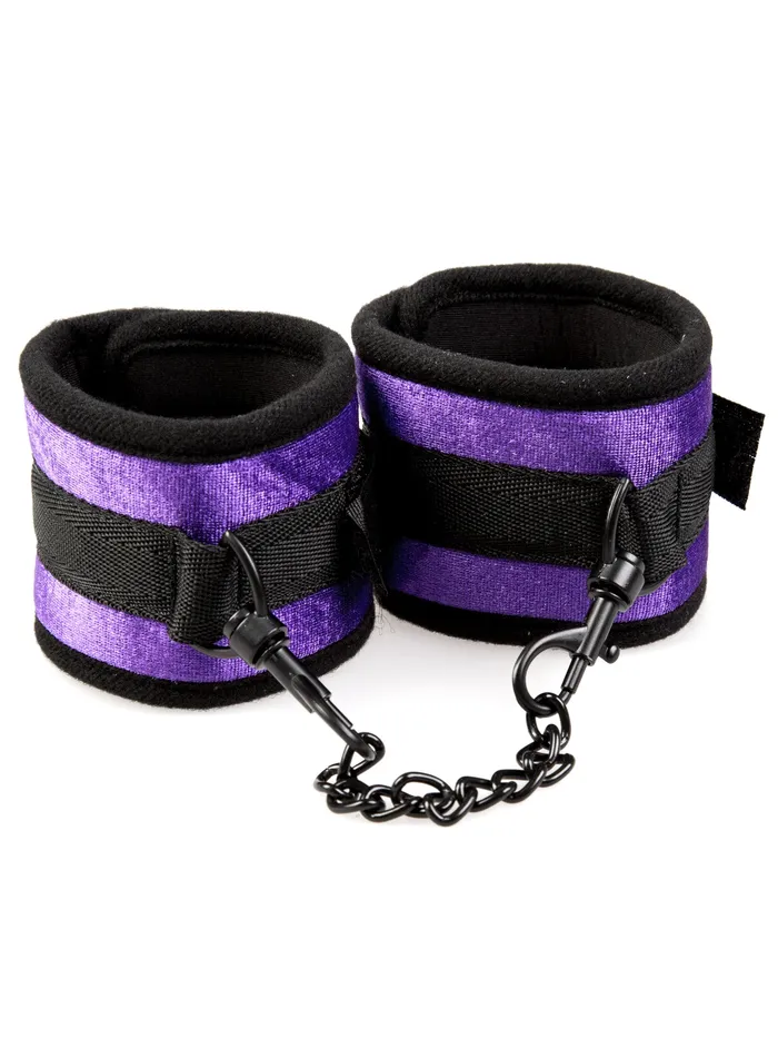 HonourSkintwocom Vibrators Purple Velvet Ankle Cuffs With Detachable Chain