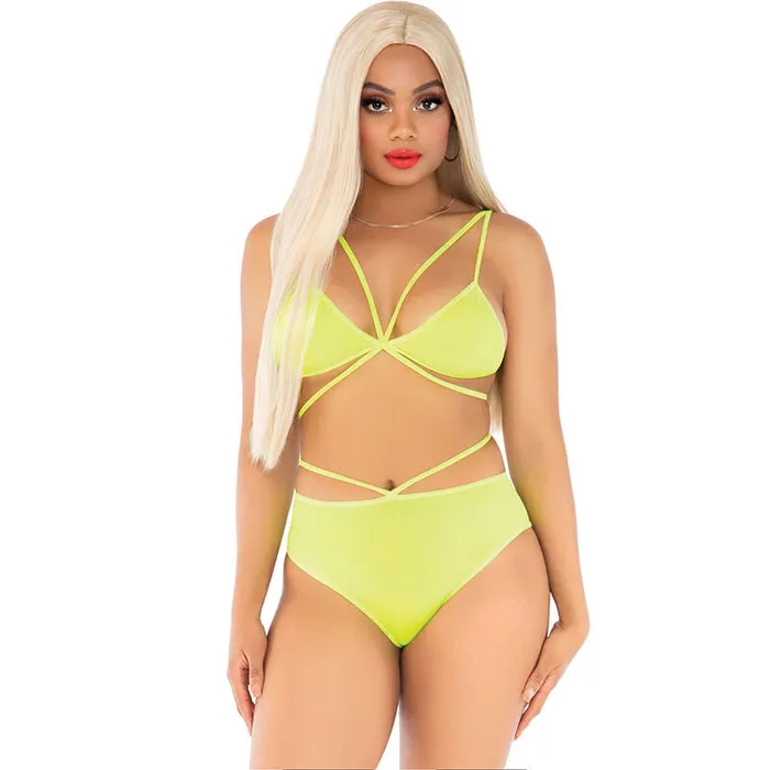 LEG AVENUE TOP PANTIES YELLOW WITH STRAPS Leg Avenue Male Sex Toys