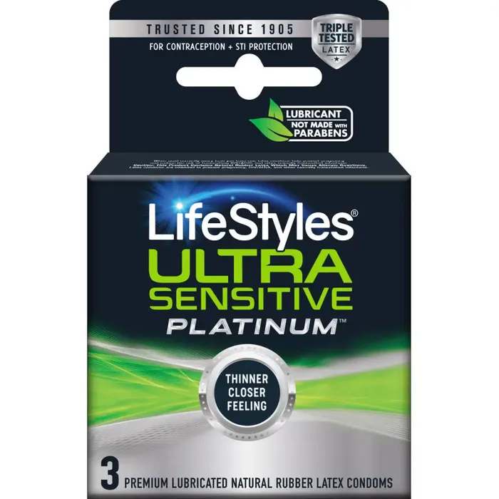 LifeStyles Male Sex Toys Lifestyles Ultra Sensitive Platinum 3Pack