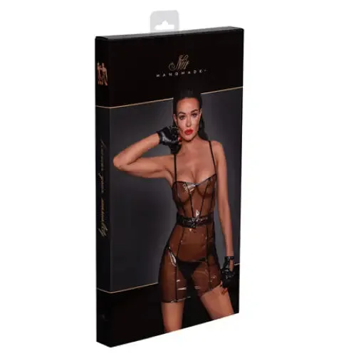 Male Sex Toys Noir Handmade Short TPU Dress With Belt S Noir Handmade