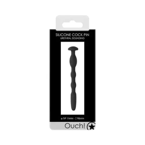 Male Sex Toys SHOTS AMERICA Ouch Urethral Sounding Silicone Cock Pin Black 11 mm Male Sex Toys SHOTS AMERICA Ouch Urethral Sounding Silicone Cock Pin Black 11 mm