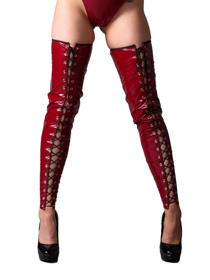 Male Sex Toys Vino Lace up PVC Footless Stockings HonourSkintwocom