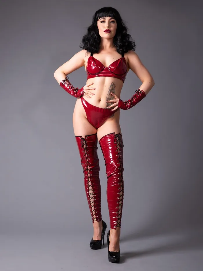 Male Sex Toys Vino Lace up PVC Footless Stockings HonourSkintwocom