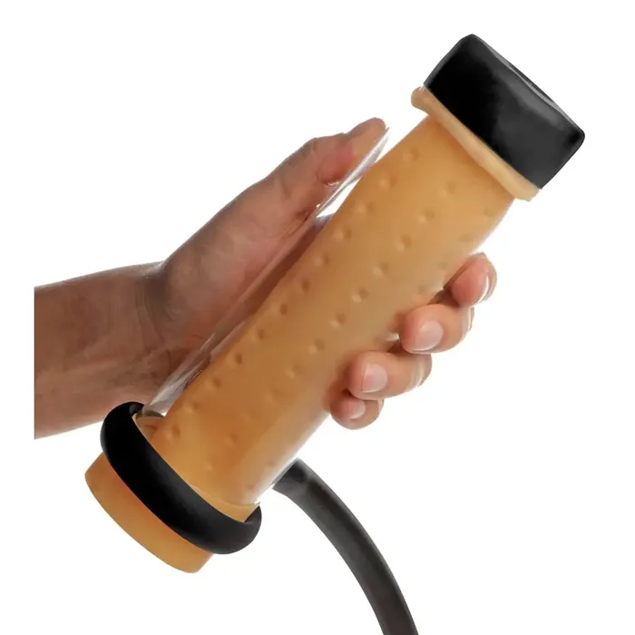 Milker Cylinder With Textured Sleeve LoveBotz Male Sex Toys