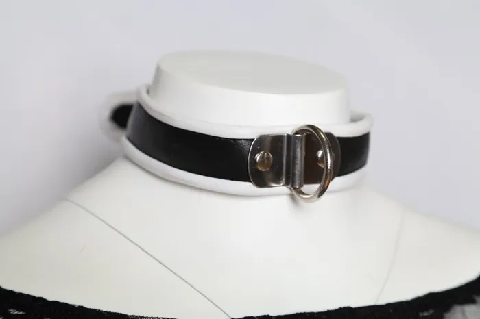 Monochrome Leather Collar HonourSkintwocom Restraints